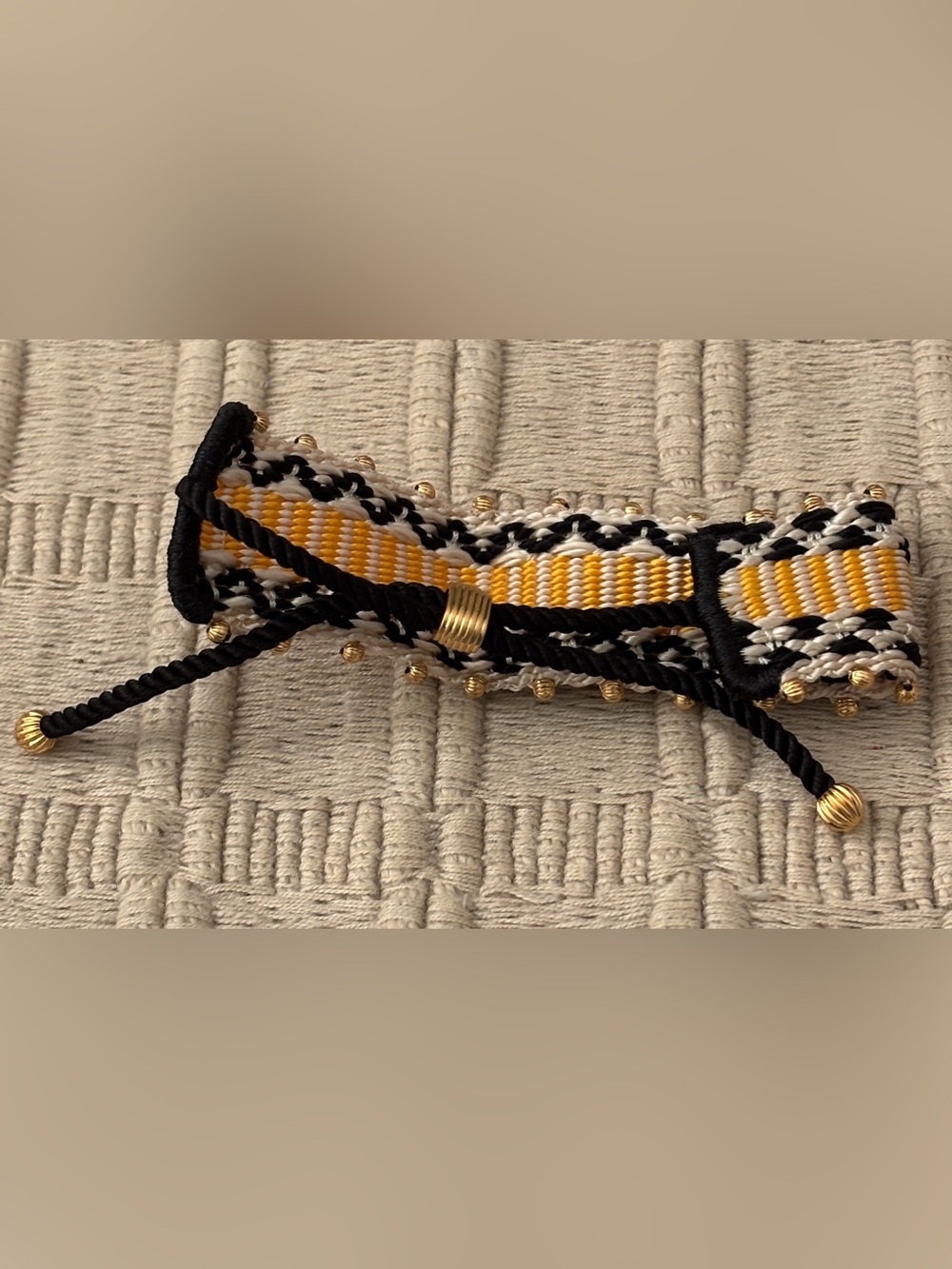 TORY BURCH Geometric Stripe Bohemian Woven Friendship Bracelet - Picture 3 of 4